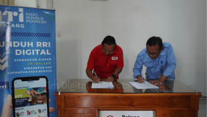 Sadar Siaga Bencana, RRI belitung dan PMI Kabupaten Belitung Teken MoU Pelayanan Informasi Mitigasi Bencana dan Kepalangmerahan